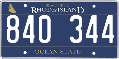 RI license plate 840344
