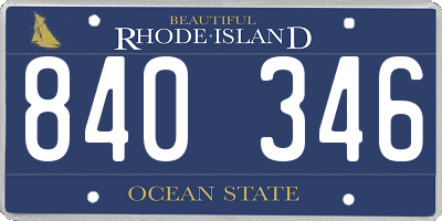 RI license plate 840346