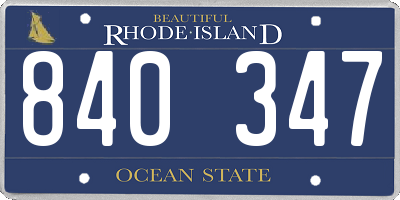 RI license plate 840347