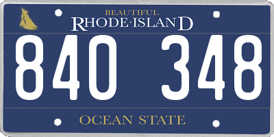 RI license plate 840348