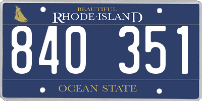 RI license plate 840351