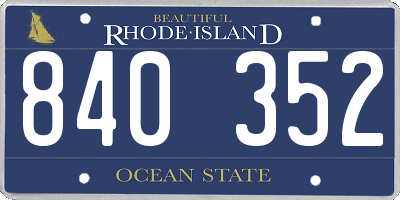 RI license plate 840352