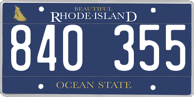 RI license plate 840355