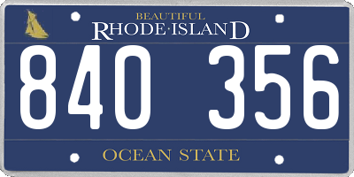 RI license plate 840356