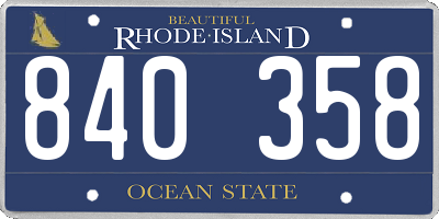 RI license plate 840358