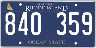 RI license plate 840359