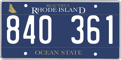RI license plate 840361