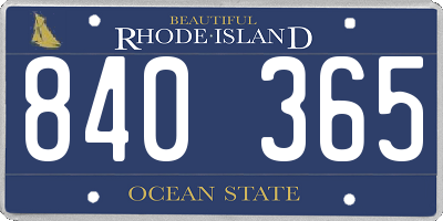 RI license plate 840365