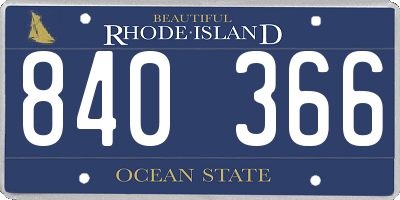 RI license plate 840366