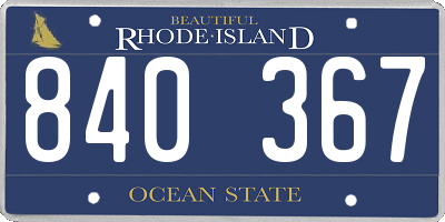 RI license plate 840367