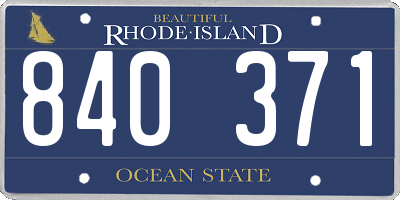 RI license plate 840371