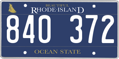 RI license plate 840372