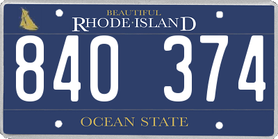 RI license plate 840374