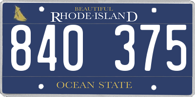 RI license plate 840375
