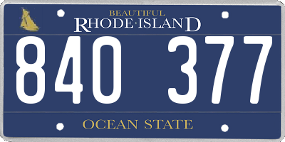 RI license plate 840377