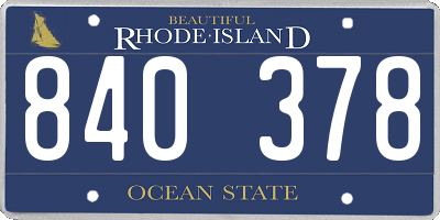 RI license plate 840378