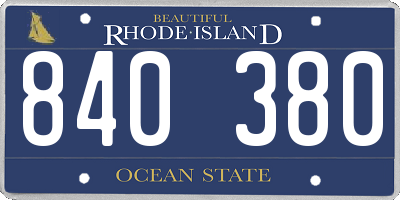 RI license plate 840380