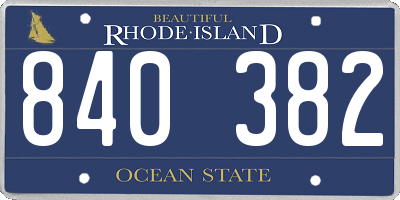 RI license plate 840382