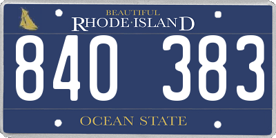 RI license plate 840383