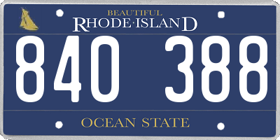 RI license plate 840388