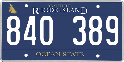 RI license plate 840389