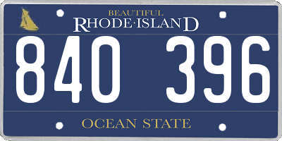 RI license plate 840396