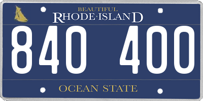 RI license plate 840400