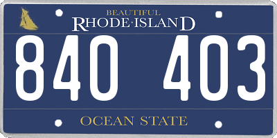 RI license plate 840403