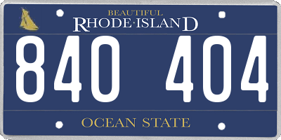 RI license plate 840404