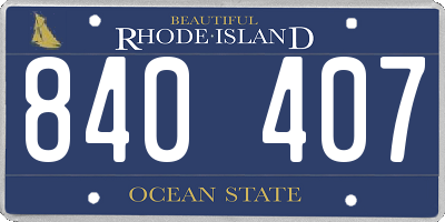 RI license plate 840407