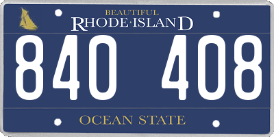 RI license plate 840408