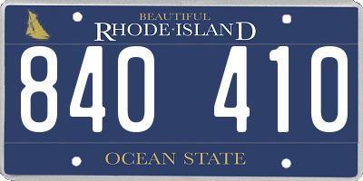 RI license plate 840410