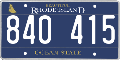 RI license plate 840415