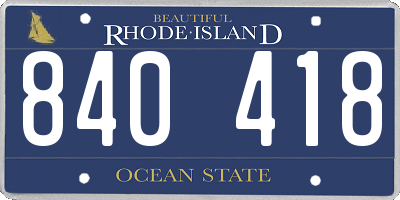 RI license plate 840418