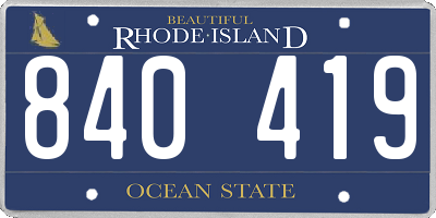 RI license plate 840419