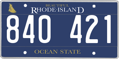 RI license plate 840421