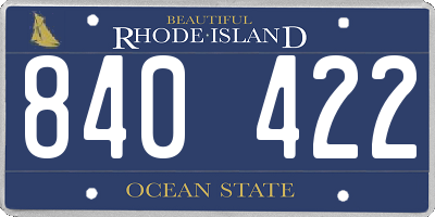 RI license plate 840422