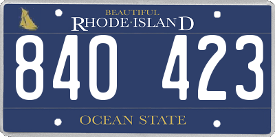 RI license plate 840423
