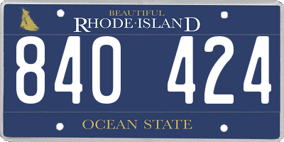 RI license plate 840424