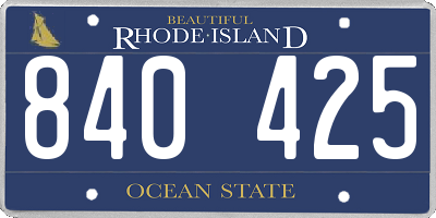RI license plate 840425