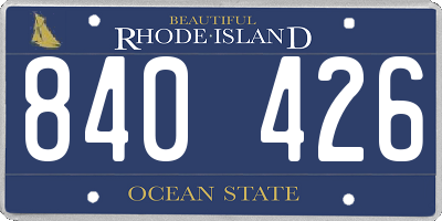 RI license plate 840426