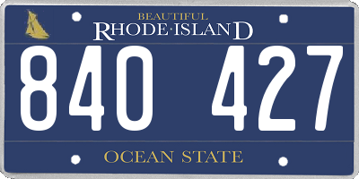 RI license plate 840427