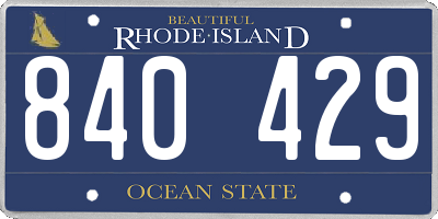 RI license plate 840429
