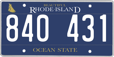 RI license plate 840431