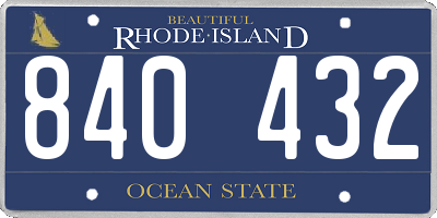 RI license plate 840432