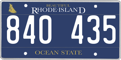 RI license plate 840435
