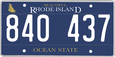 RI license plate 840437