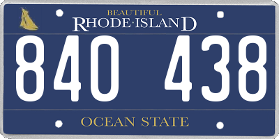 RI license plate 840438