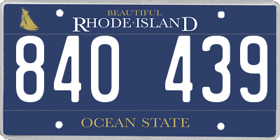 RI license plate 840439