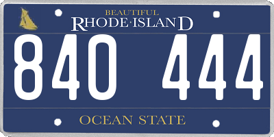 RI license plate 840444